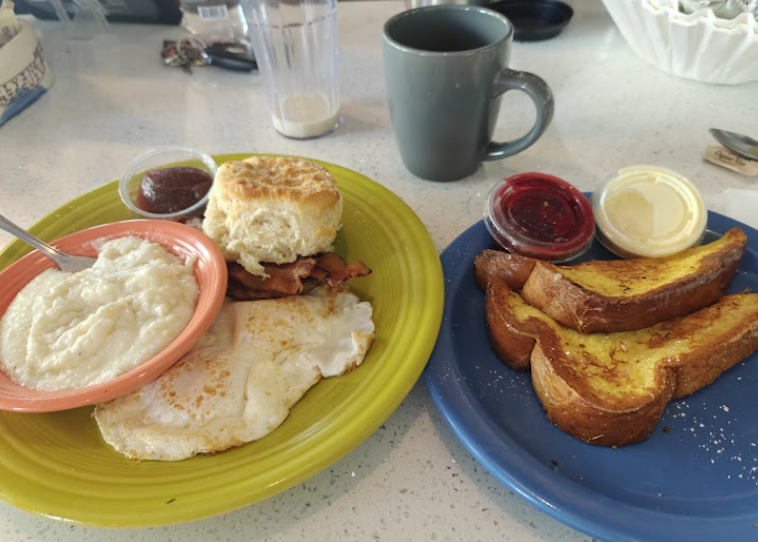 The Flying Biscuit Cafe signature dishes "Oh My Grits" Bowl
Flying Biscuit Breakfast
Stuffed French Toast Breakfast